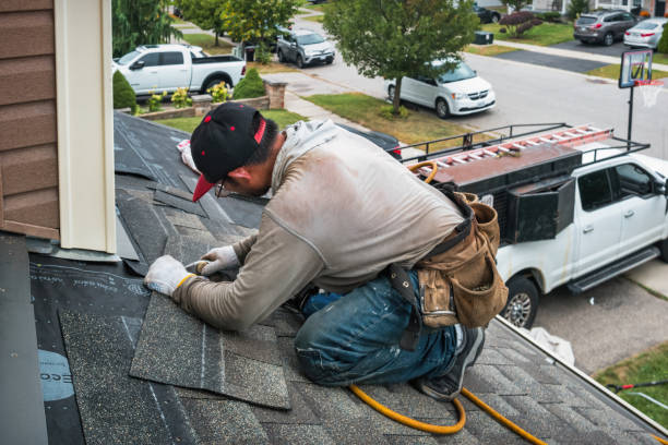 Professional Hail Damage Roof Repair technician working in Duarte, CA